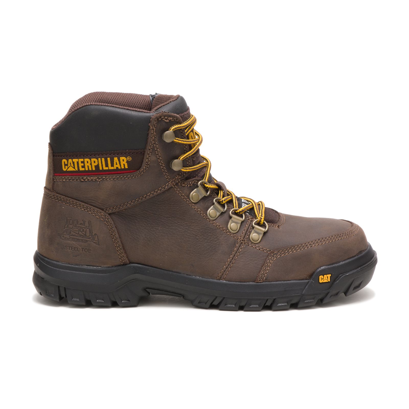 Caterpillar Men's Outline Steel Toe Work Boots Brown CAT-15869